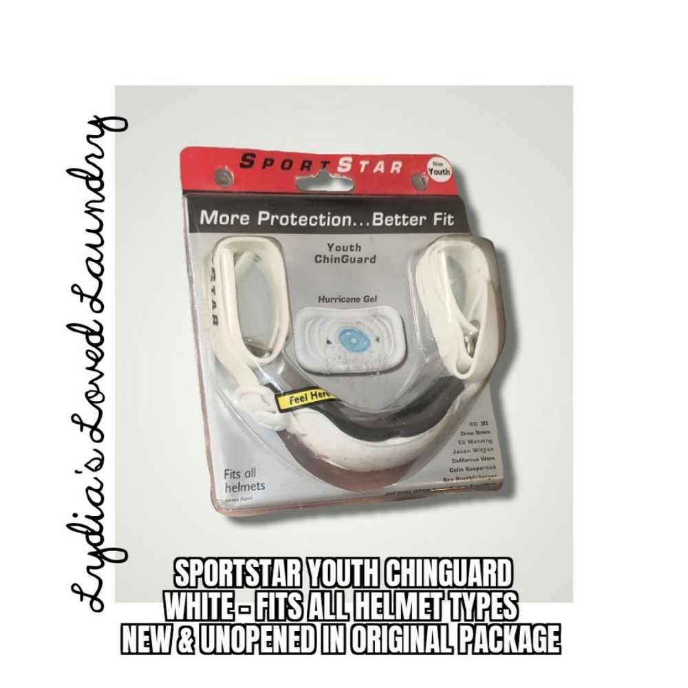 🌞 5/$20 Sportstar Youth Chinguard White For All Helmet Types New NWT